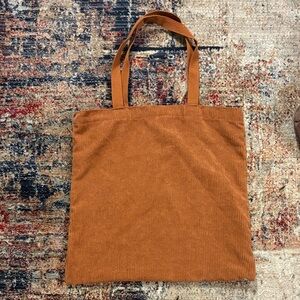 Corduroy Tote Bag in Rust